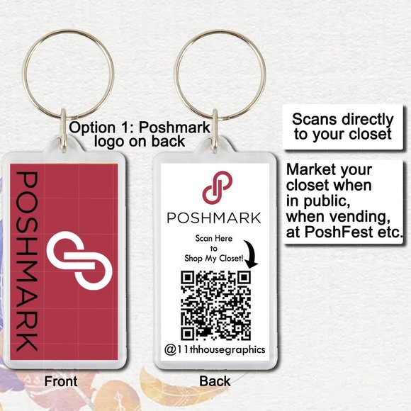 Poshmark Custom Keychain Shop My Closet Seller QR Code Swag PoshFest - Picture 1 of 5